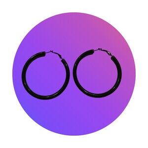 PROSTEEL BLACK HOOP EARRINGS